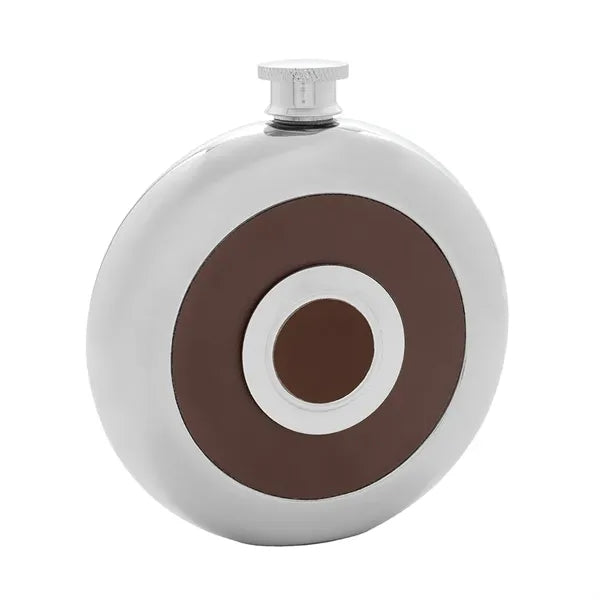 5oz Stainless Steel Hip Flask With Built-in Shot Glass