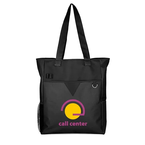 Center Divider Zip Top Tote