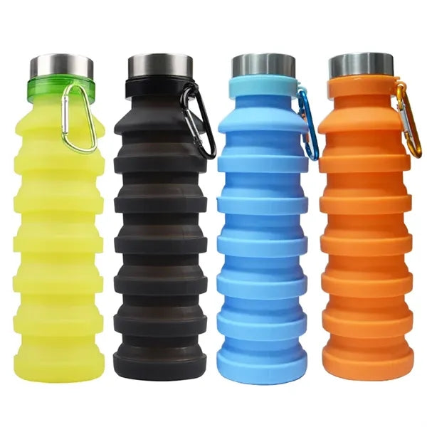 16OZ Collapsible Sport Bottle with free carabiner