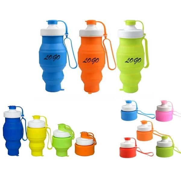 Folding Sports Cup Silicone Water Bottle