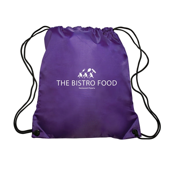 Go-Ez Polyester Drawstring Backpack (1 Color Imprint)
