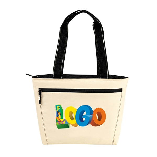 12 Can Insulated Cooler Tote Bag with Front Zipper Pocket