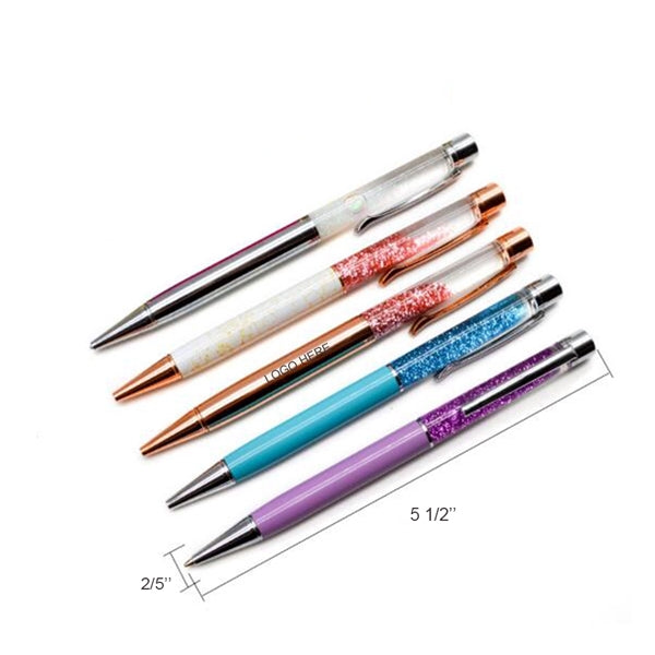 Ball Pen With Floating Glitter Powder