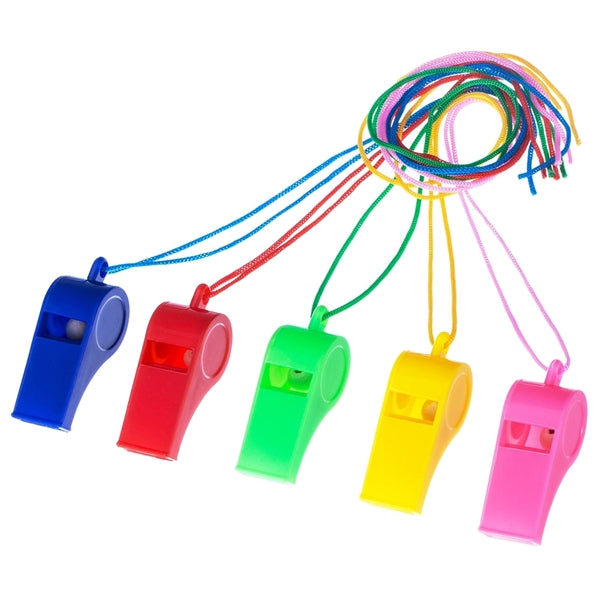 Plastic Whistles with Lanyard