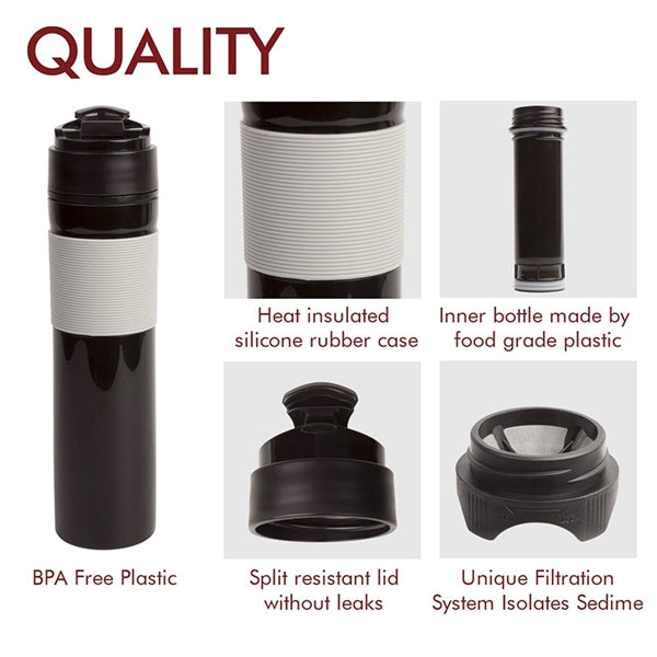 Travel French Press Coffee Maker Bottle