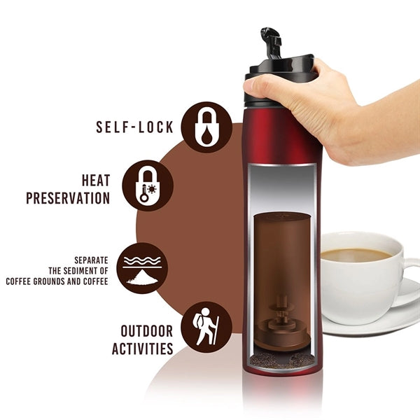 French Press Vacuum Insulated Travel Coffee Bottle