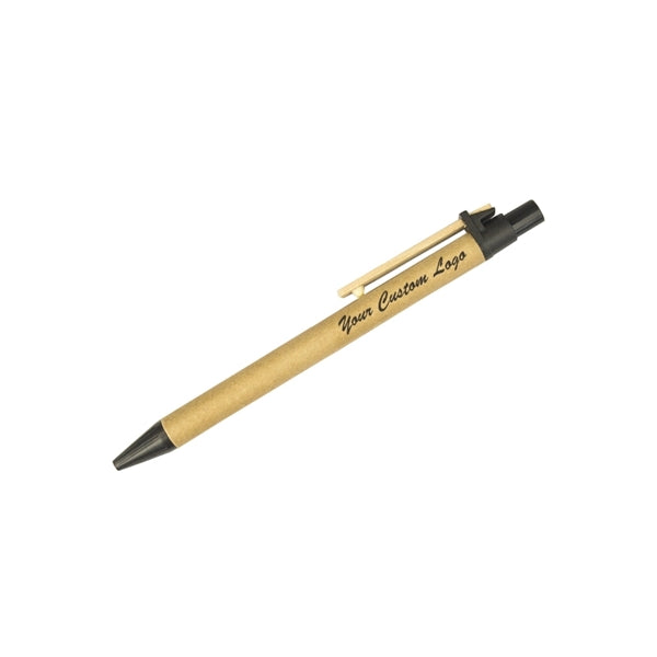 Paper Ballpoint Pen with Wooden Clip