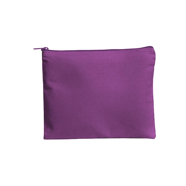 11" x 8.75" Large Colored Cotton Zipper Pouch