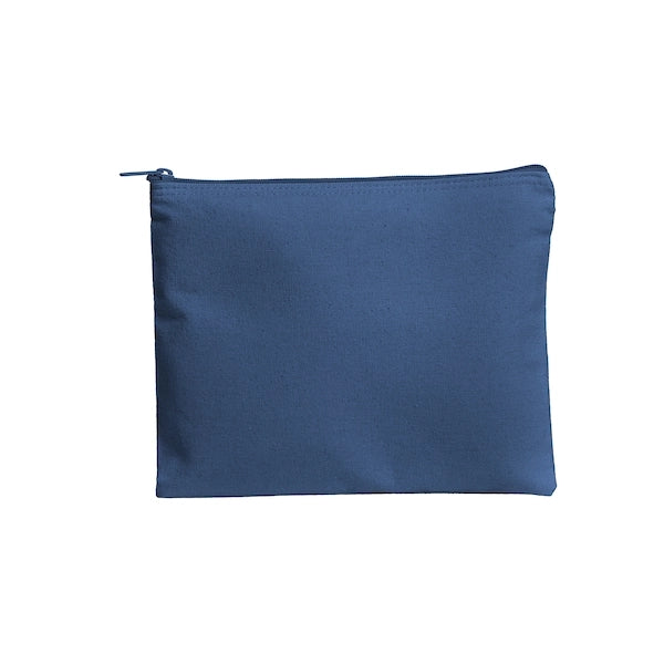 11" x 8.75" Large Colored Cotton Zipper Pouch