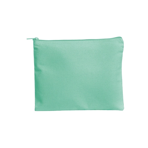 11" x 8.75" Large Colored Cotton Zipper Pouch