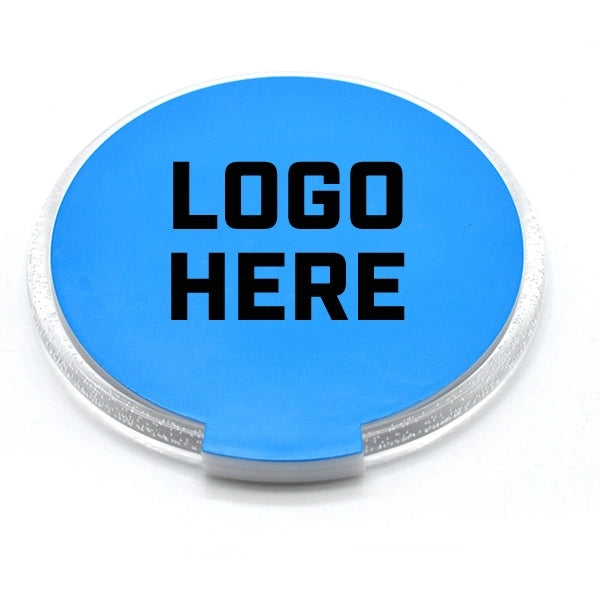 Round Shape Clear LED Light Up Plastic Coaster Beverage