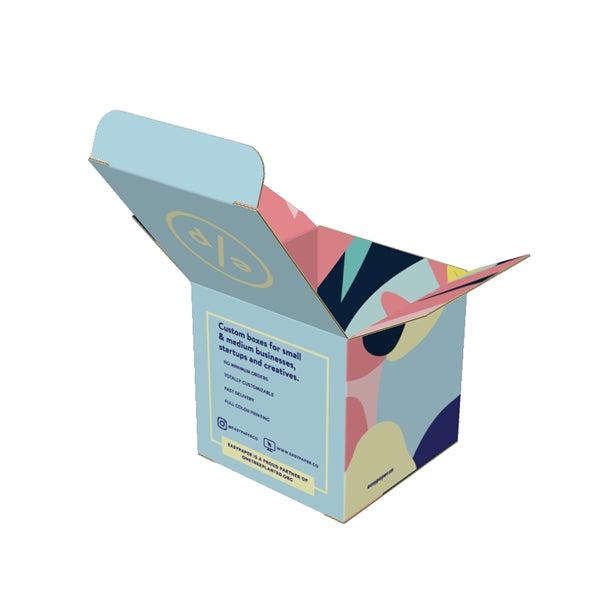 4"x 4"x 6" E-Flute Tuck End Box Exterior Print
