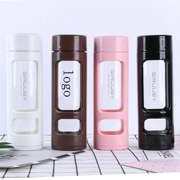 12oz Glass Filter Cup Bottle Travel Mug with Tea Infuser