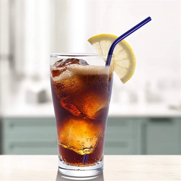 Black & Blue Stainless Steel Bent Straw 2 pc Set
