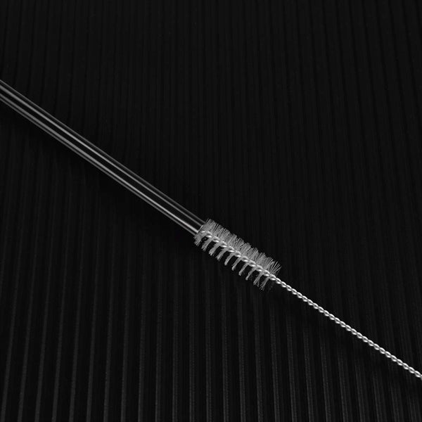 Black & Blue Stainless Steel Bent Straw 2 pc Set