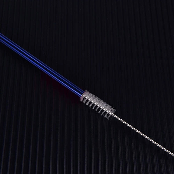 Black & Blue Stainless Steel Bent Straw 2 pc Set