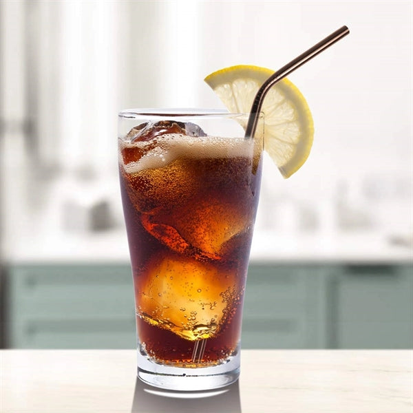 Gold & Copper Stainless Steel Bent Straw 2pc Set