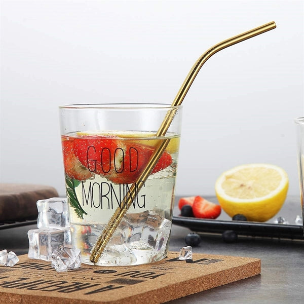 Gold & Copper Stainless Steel Bent Straw 2pc Set