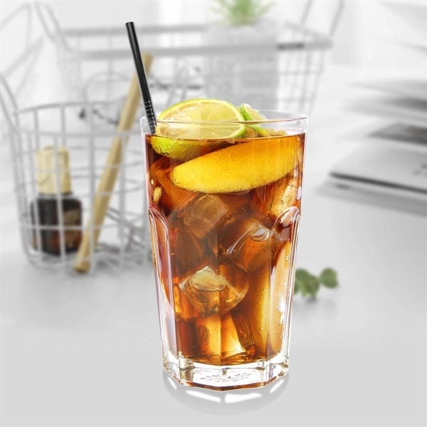 Black & Blue Stainless Steel Straight Straw 2 pc Set