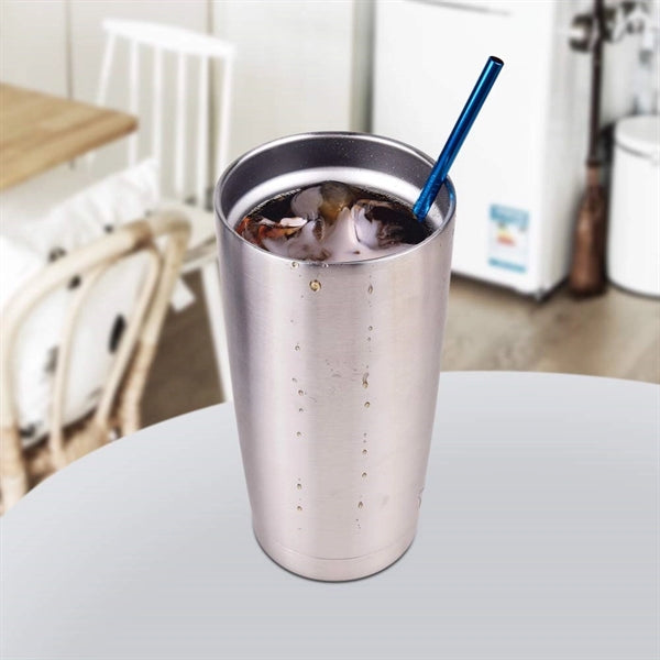 Black & Blue Stainless Steel Straight Straw 2 pc Set