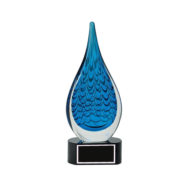 121/2" Blue Raindrop Art Glass