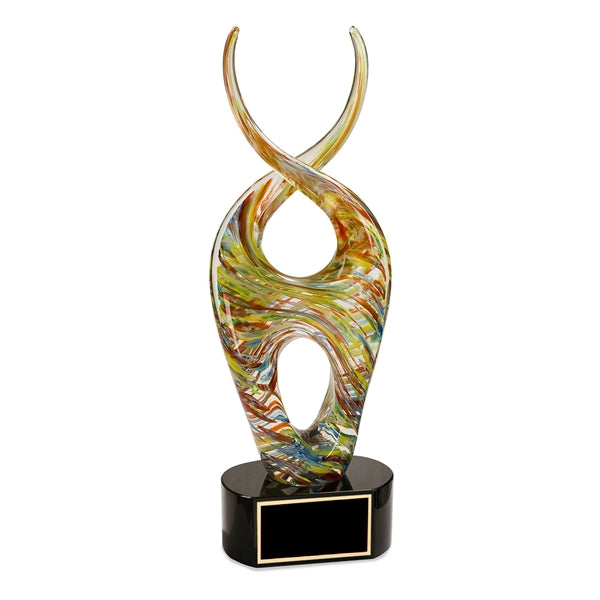 14" Color Twist Art Glass