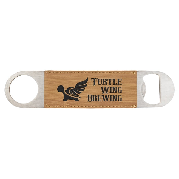 Bamboo Leatherette Bottle Opener