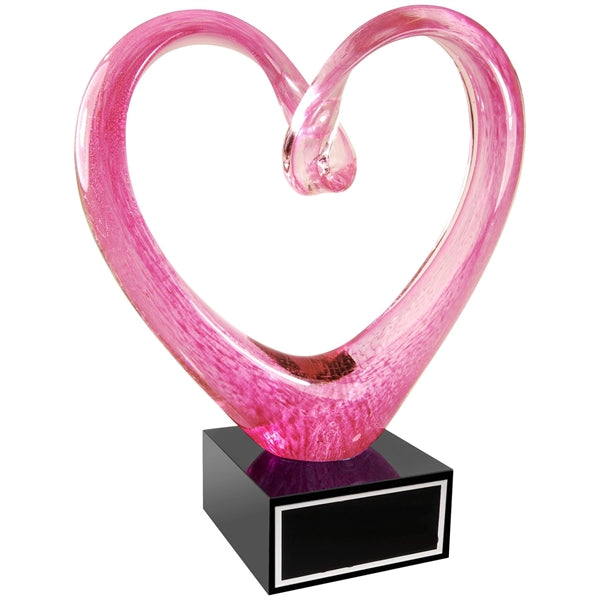 Pink Heart Premier Art Glass