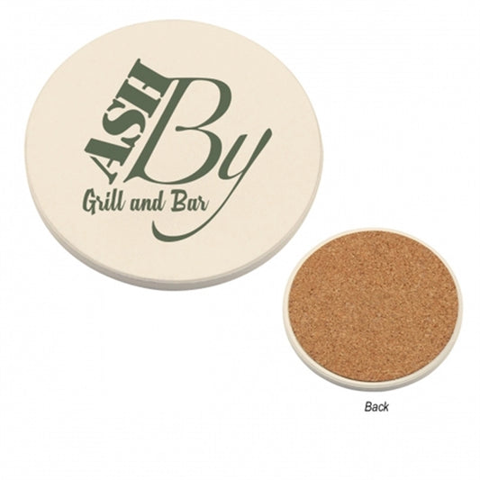 Round Absorbent Stoneware Coaster- 4"
