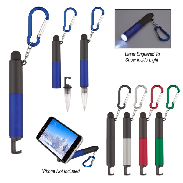4-In-1 Light Up Stylus Pen with Carabiner