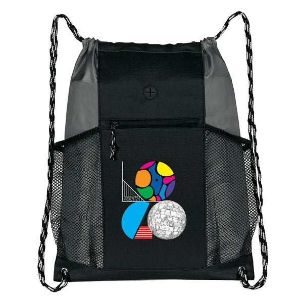 Two-Tone Multi-Pockets Drawstring Pack