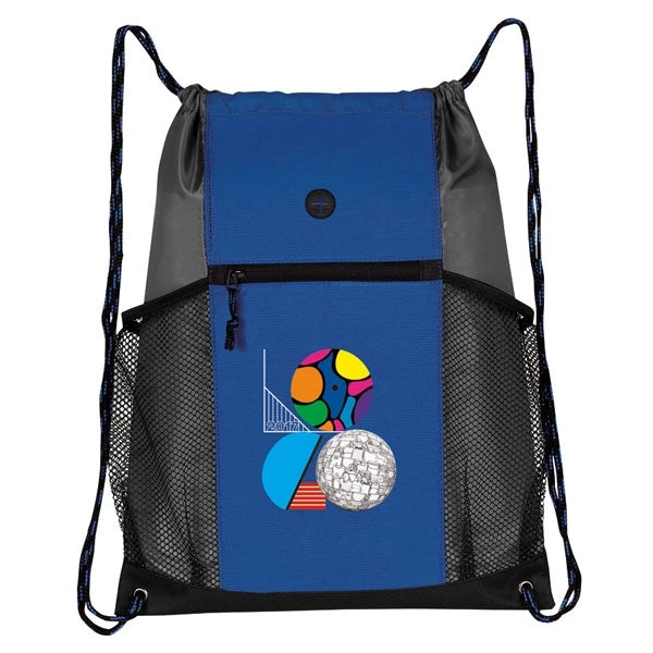 Two-Tone Multi-Pockets Drawstring Pack