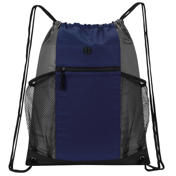 Two-Tone Multi-Pockets Drawstring Pack