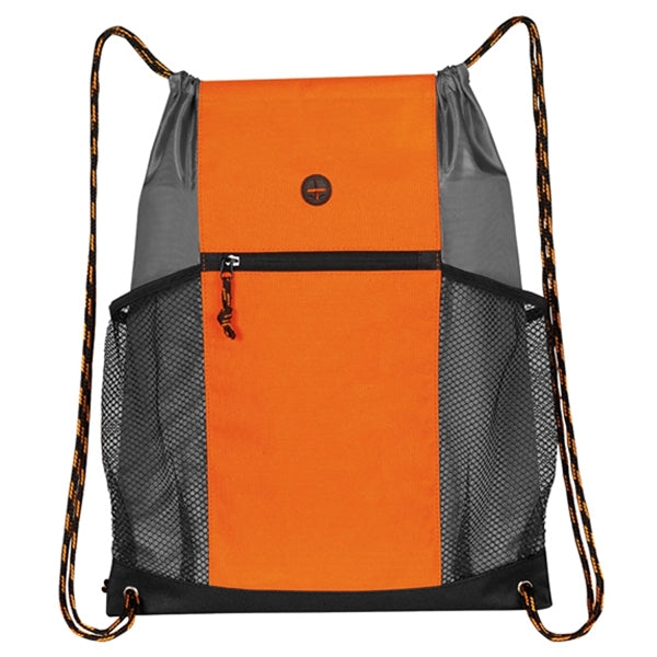 Two-Tone Multi-Pockets Drawstring Pack