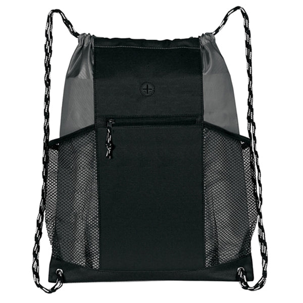 Two-Tone Multi-Pockets Drawstring Pack