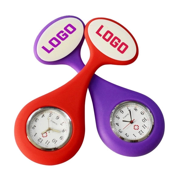 Round Square Hanging Silicone Nurse Watch Brooch