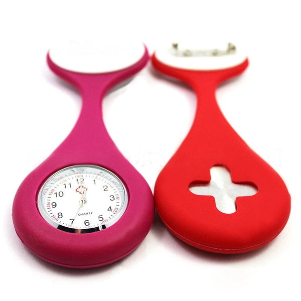 Round Square Hanging Silicone Nurse Watch Brooch