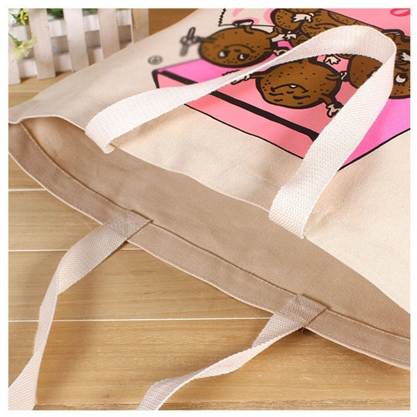 Printed Heavy Natural Cotton Canvas Tote Bag