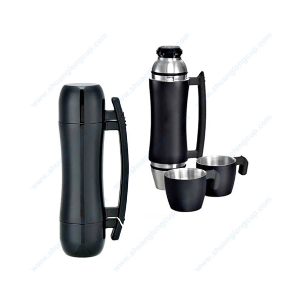 Stainless Steel Travel Thermos With Two Cups Thermos Mug