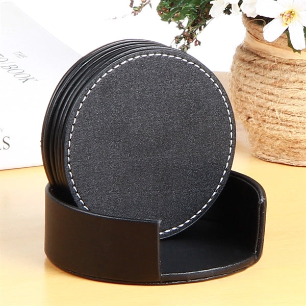 Round PU Cup Mat Set wiith 6pcs
