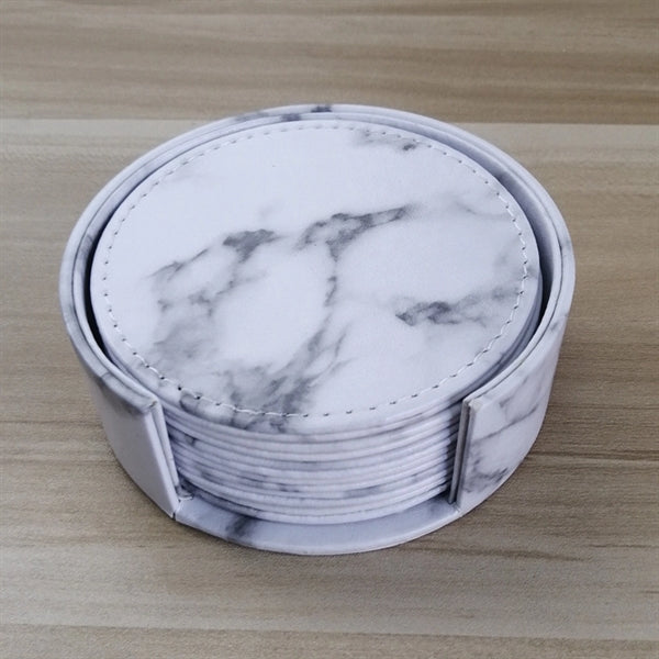 Round PU Cup Mat Set wiith 6pcs