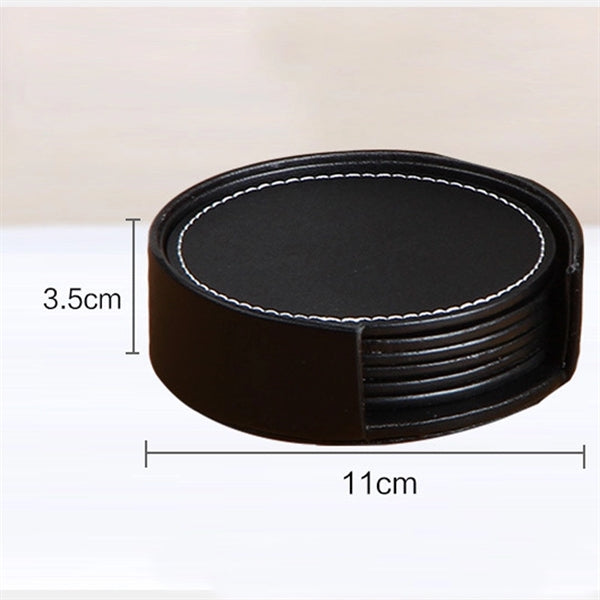 Round PU Cup Mat Set wiith 6pcs