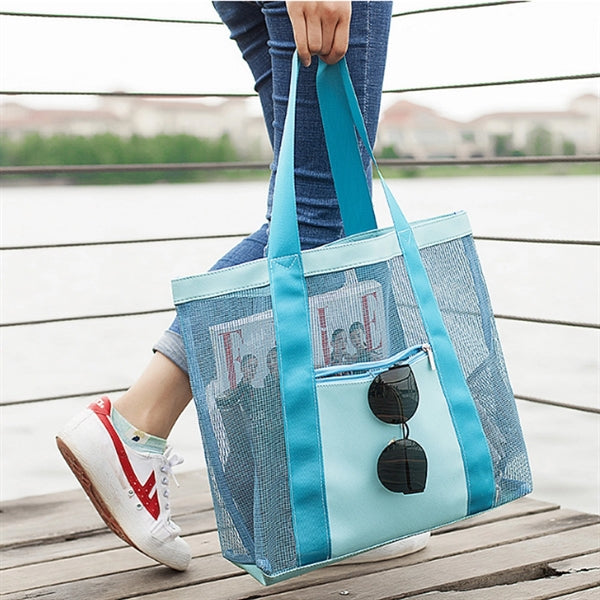 Mesh Beach Bag With Zipper