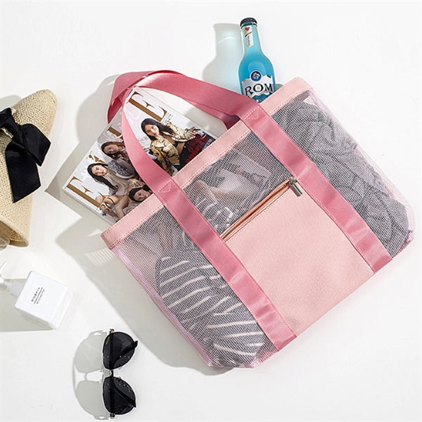 Mesh Beach Bag With Zipper