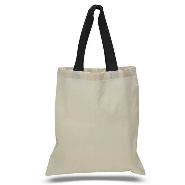 16" x 15" 6 oz. Cotton Tote Bag with Colored Web Handles