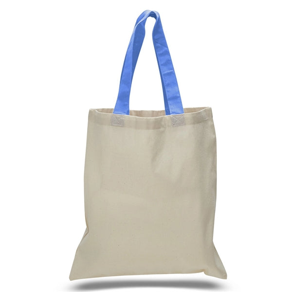 16" x 15" 6 oz. Cotton Tote Bag with Colored Web Handles