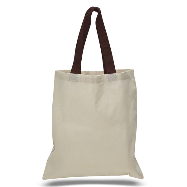 16" x 15" 6 oz. Cotton Tote Bag with Colored Web Handles