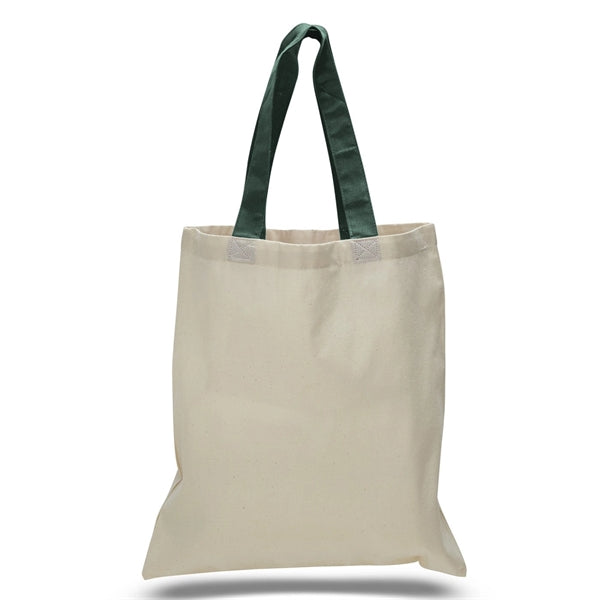 16" x 15" 6 oz. Cotton Tote Bag with Colored Web Handles