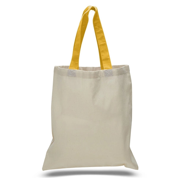16" x 15" 6 oz. Cotton Tote Bag with Colored Web Handles
