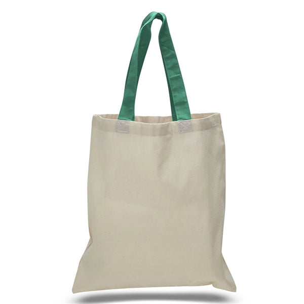 16" x 15" 6 oz. Cotton Tote Bag with Colored Web Handles
